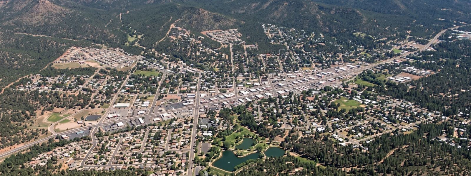 Payson, Arizona with Mogollon Rim backdrop